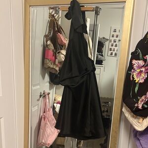 Elegant Black Halter Dress